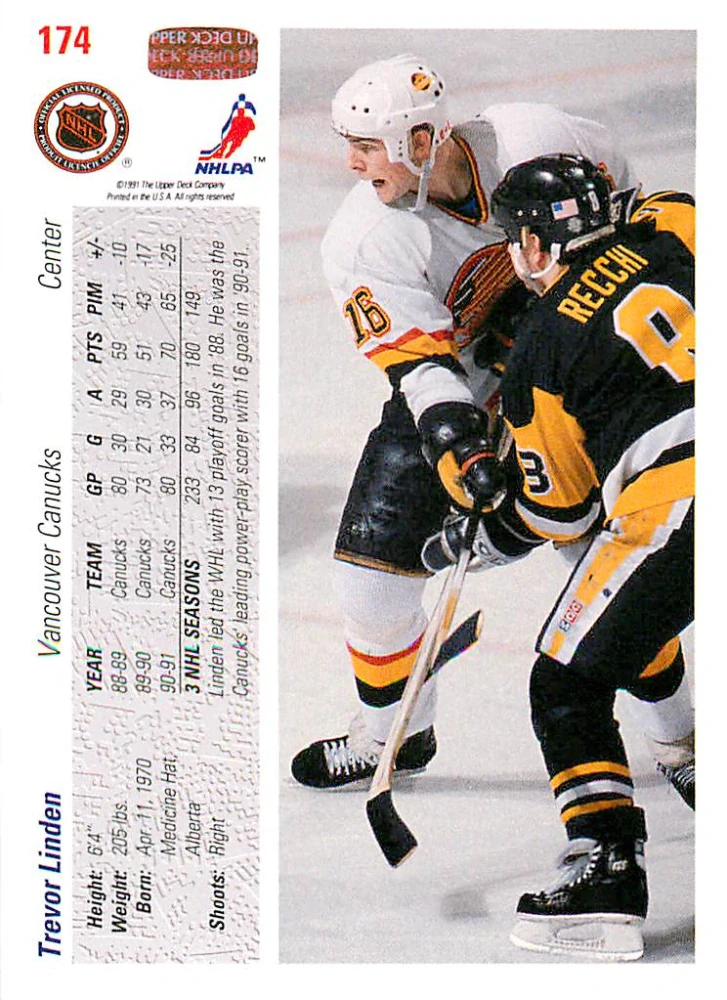 1991-92 UD Series - Trevor Linden (English) #174