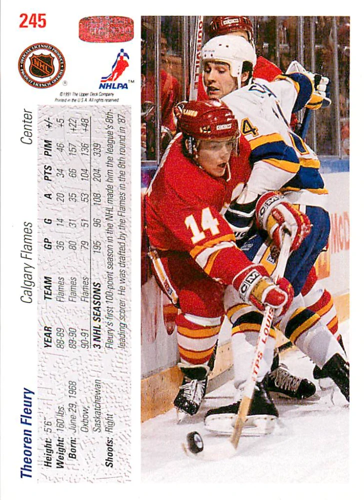1991-92 UD Series - Theoren Fleury (English) #245