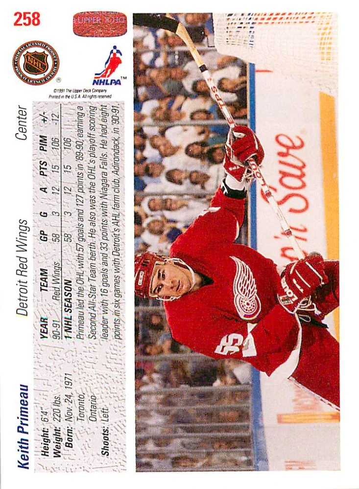 1991-92 UD Series - Keith Primeau (English) #258