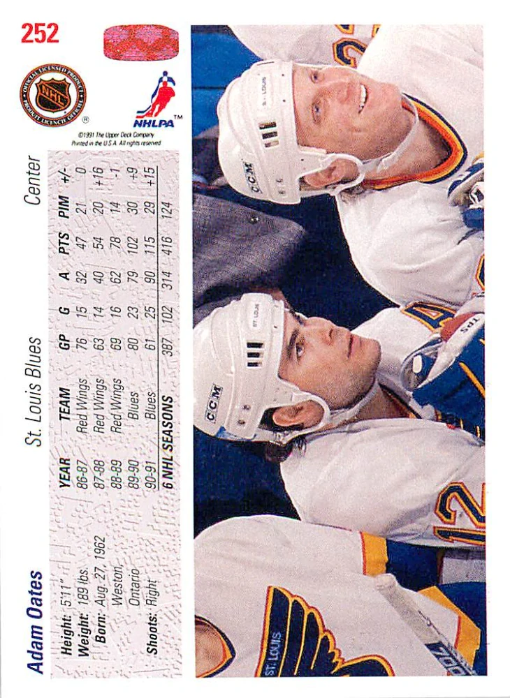 1991-92 UD Series - Adam Oates (English) #252