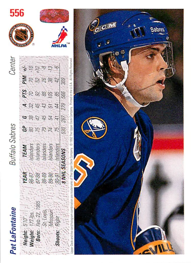 1991-92 UD Series - Pat LaFontaine (English) #556