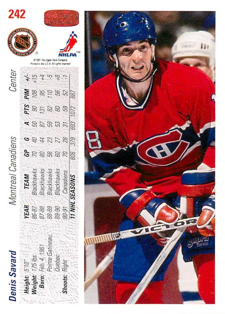 1991-92 UD Series - Denis Savard (English) #242