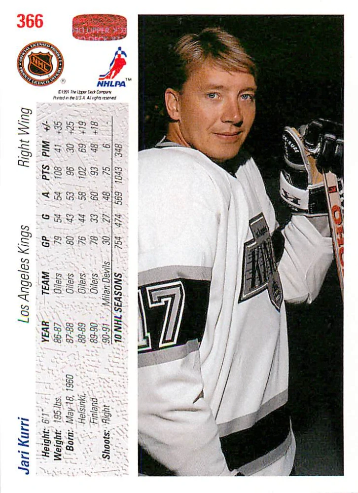 1991-92 UD Series - Jari Kurri (English) #366