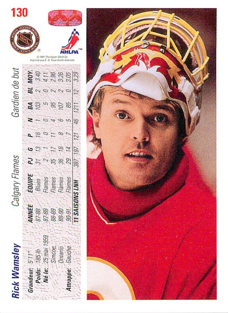 1991-92 UD Series - Rick Wamsley (French) #130
