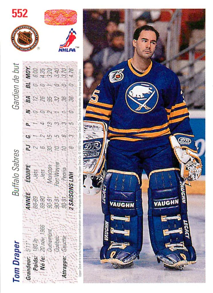 1991-92 UD Series - Tom Draper (French) #552