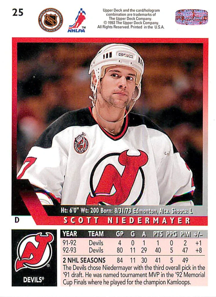 1993-94 UD Series 1 - Scott Niedermayer #25