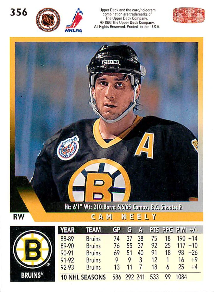 1993-94 UD Series 2 - Cam Neely #356