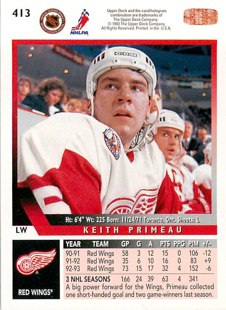 1993-94 UD Series 2 - Keith Primeau #413
