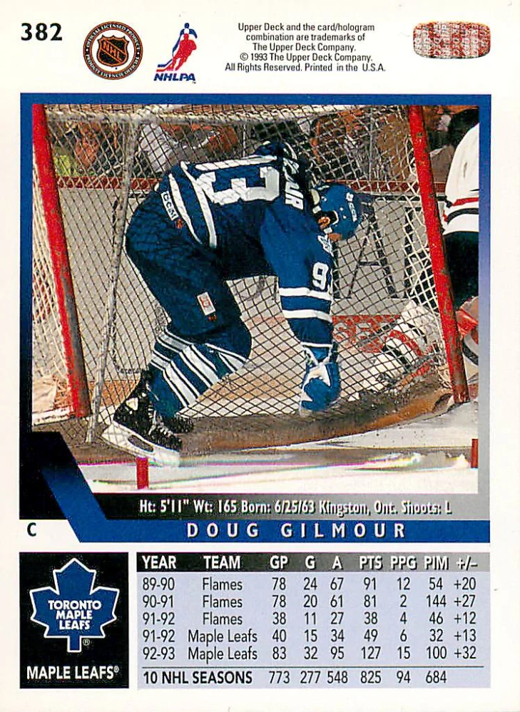 1993-94 UD Series 2 - Doug Gilmour #382