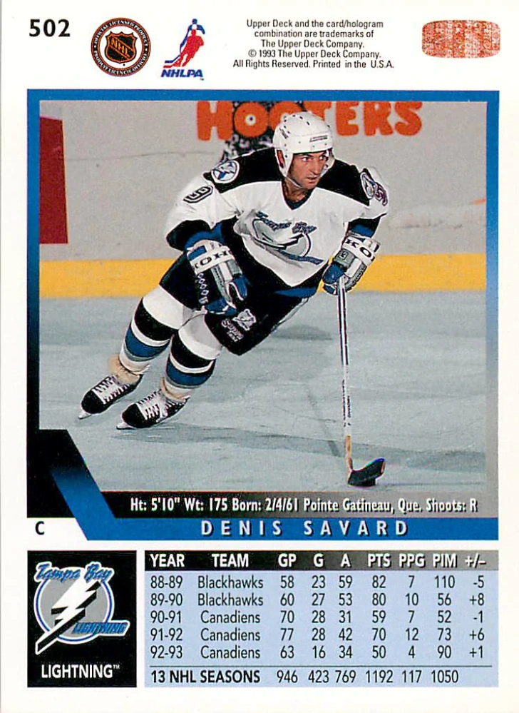 1993-94 UD Series 2 - Denis Savard #502