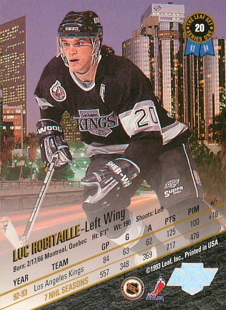 1993-94 Leaf - Luc Robitaille #20