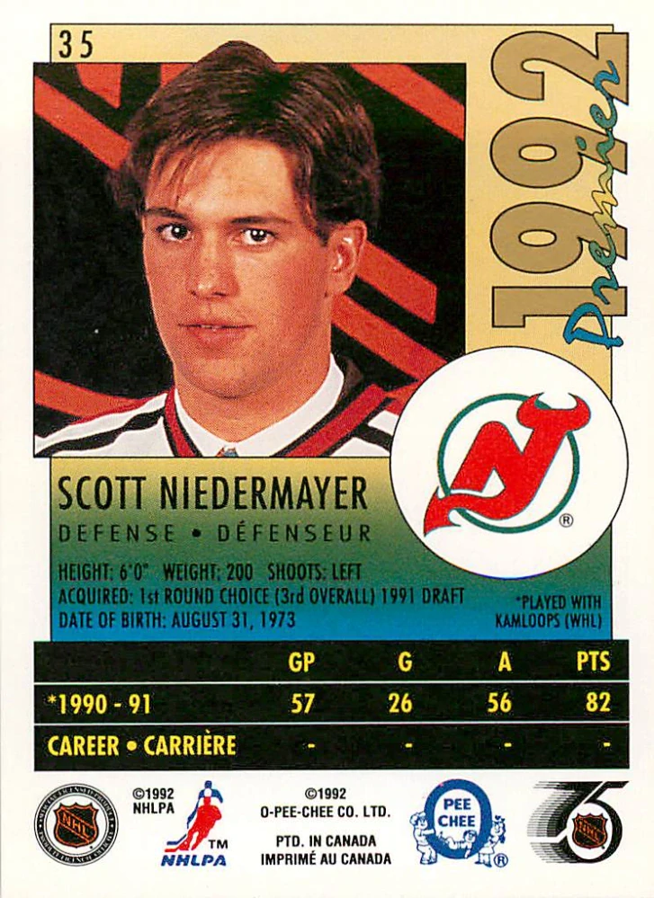 1991-92 O-Pee-Chee Premier - Scott Niedermayer #35