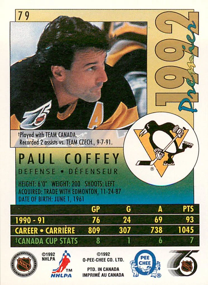 1991-92 O-Pee-Chee Premier - Paul Coffey #79
