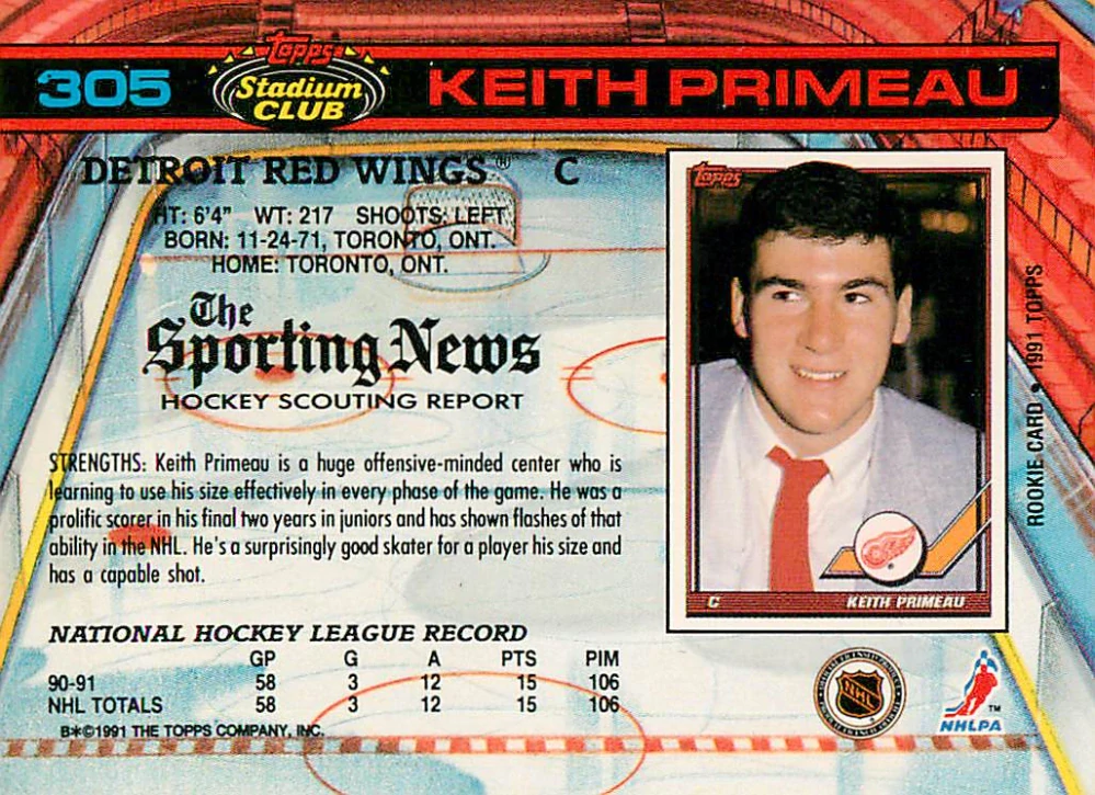 1991-92 Topps Stadium Club - Keith Primeau #305