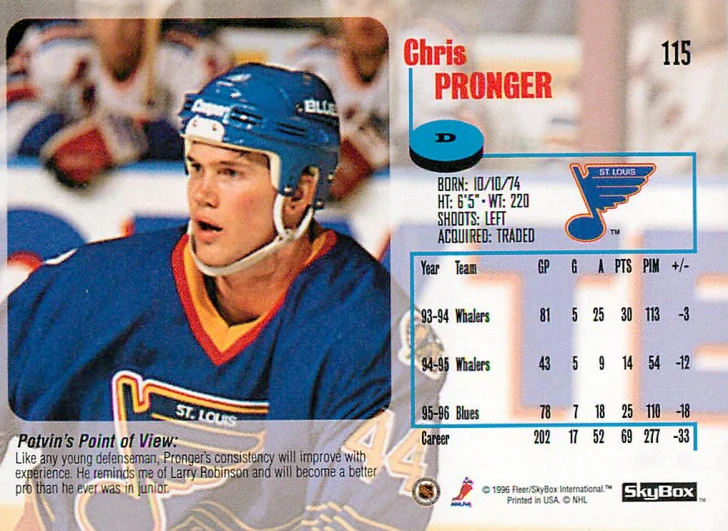 1996-97 Skybox Impact - Chris Pronger #115