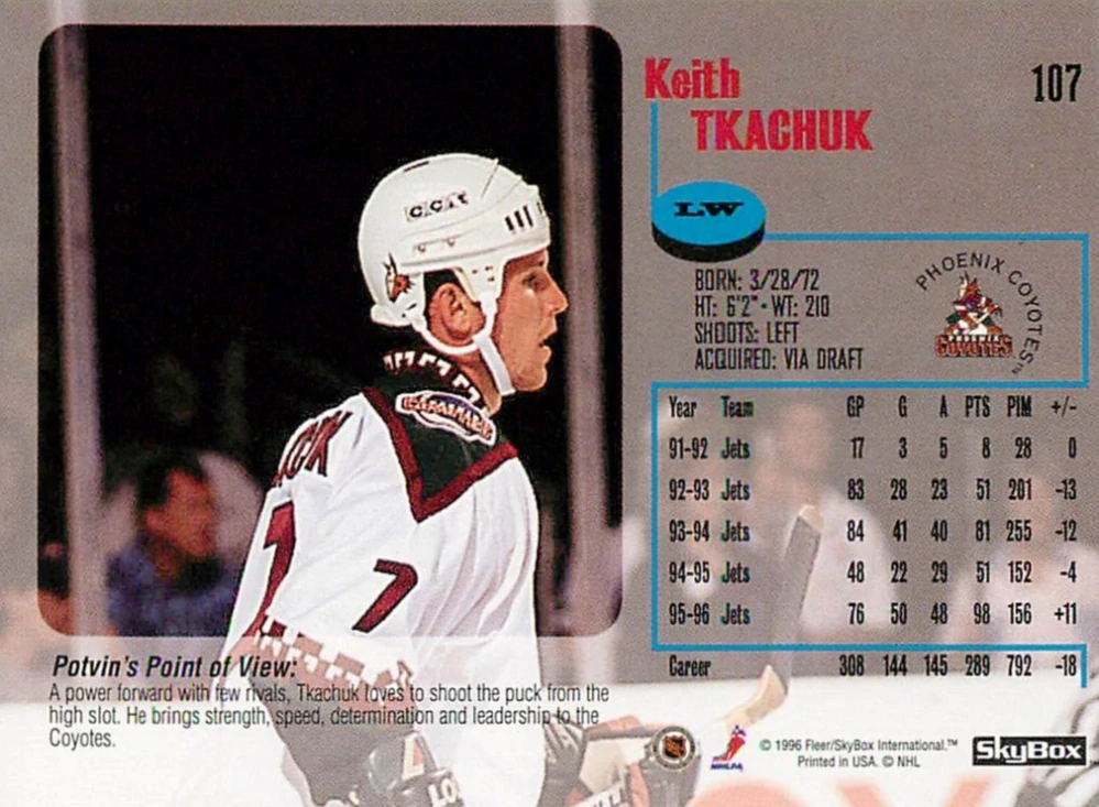 1996-97 Skybox Impact - Keith Tkachuk #107