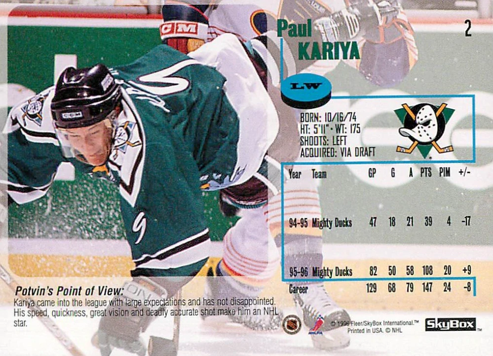 1996-97 Skybox Impact - Paul Kariya #2