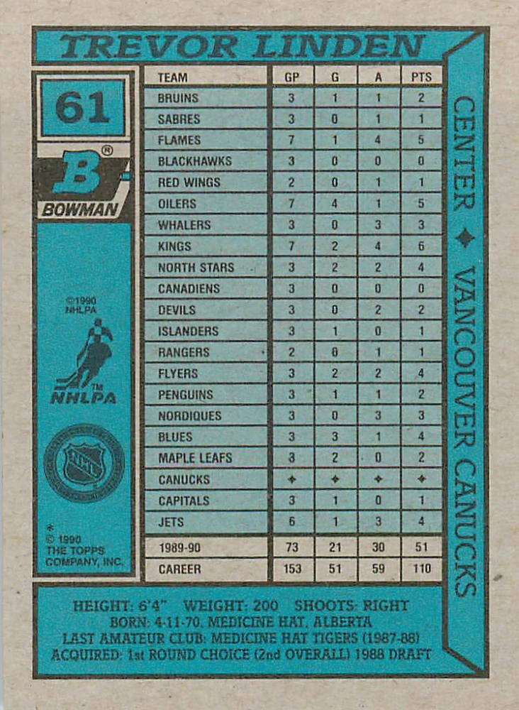 1990-91 Bowman - Trevor Linden #61
