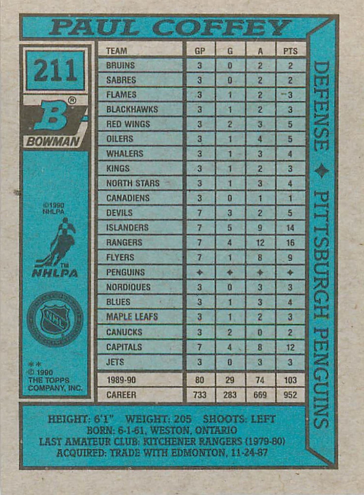 1990-91 Bowman - Paul Coffey #211