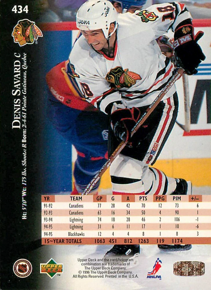 1995-96 UD Series 2 - Denis Savard #434
