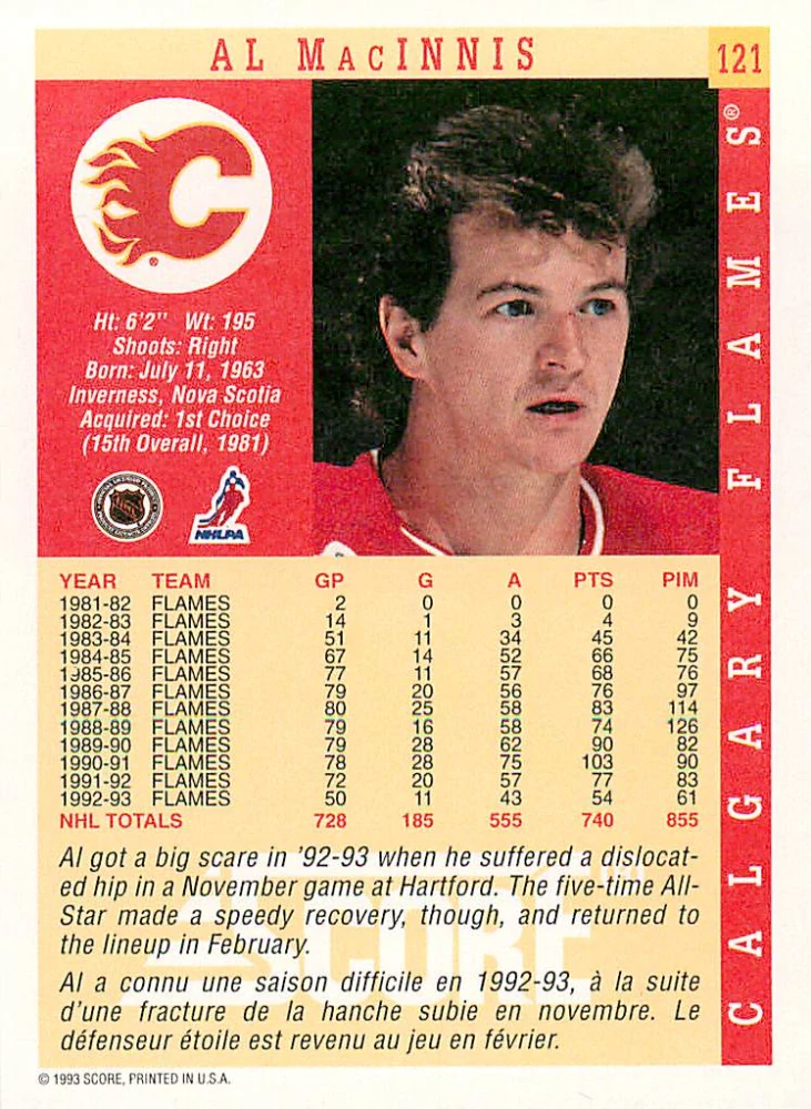 1993-94 Score - Al MacInnis (French) #121