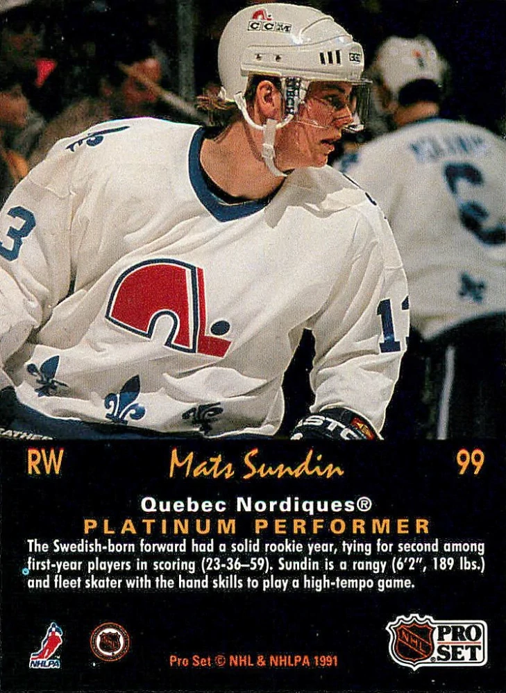 1991-92 Pro Set Platinum - Mats Sundin #99