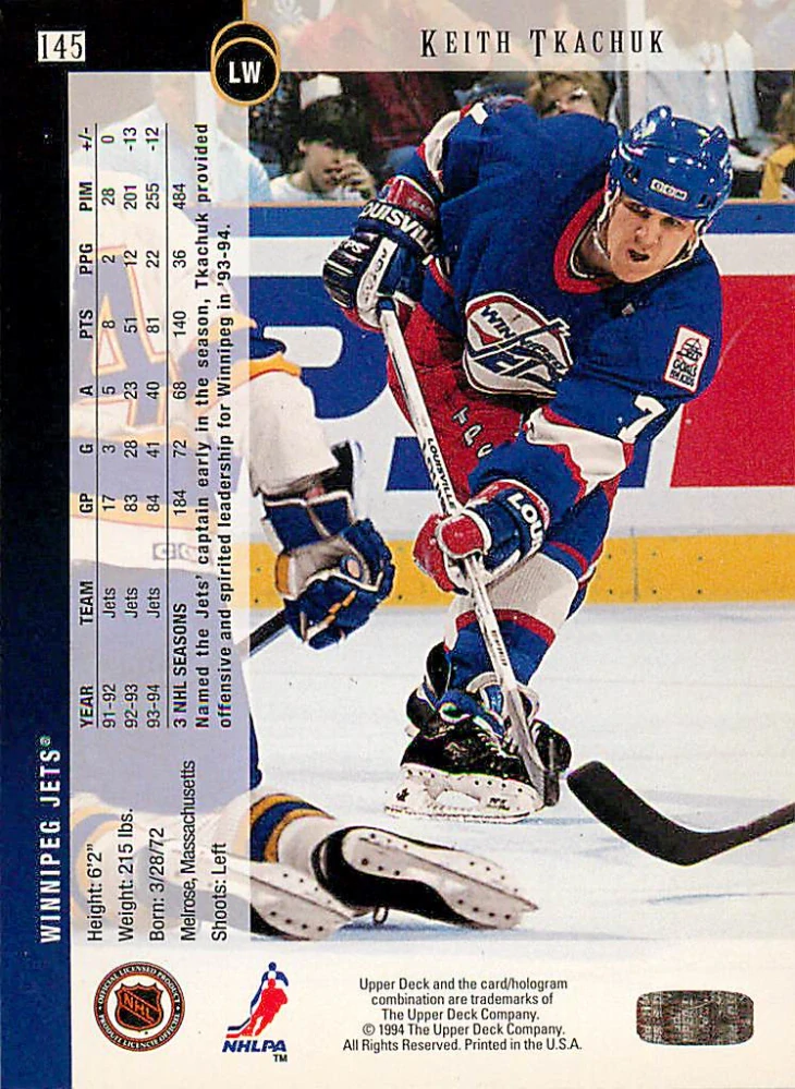 1994-95 UD Series 1 - Keith Tkachuk #145