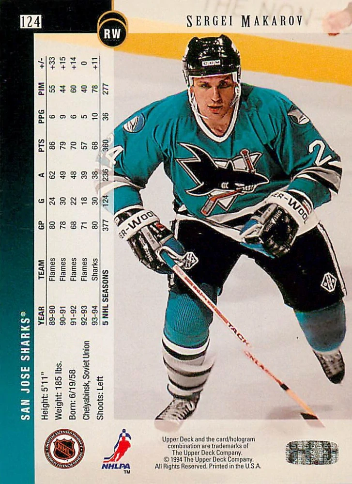 1994-95 UD Series 1 - Sergei Makarov #124