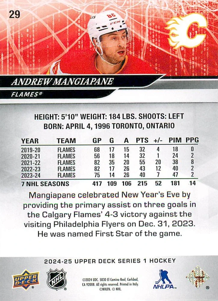 2024-25 UD Series 1 - Andrew Mangiapane #29
