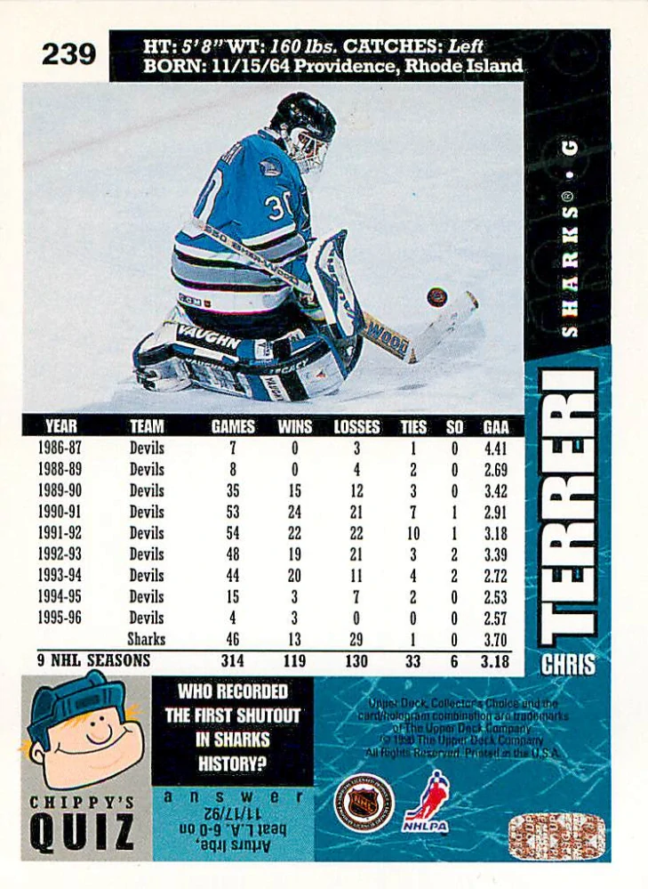 1996-97 UD Collectors Choice - Chris Terreri #239