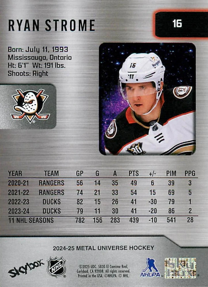 2024-25 UD Skybox Metal Universe - Ryan Strome #16