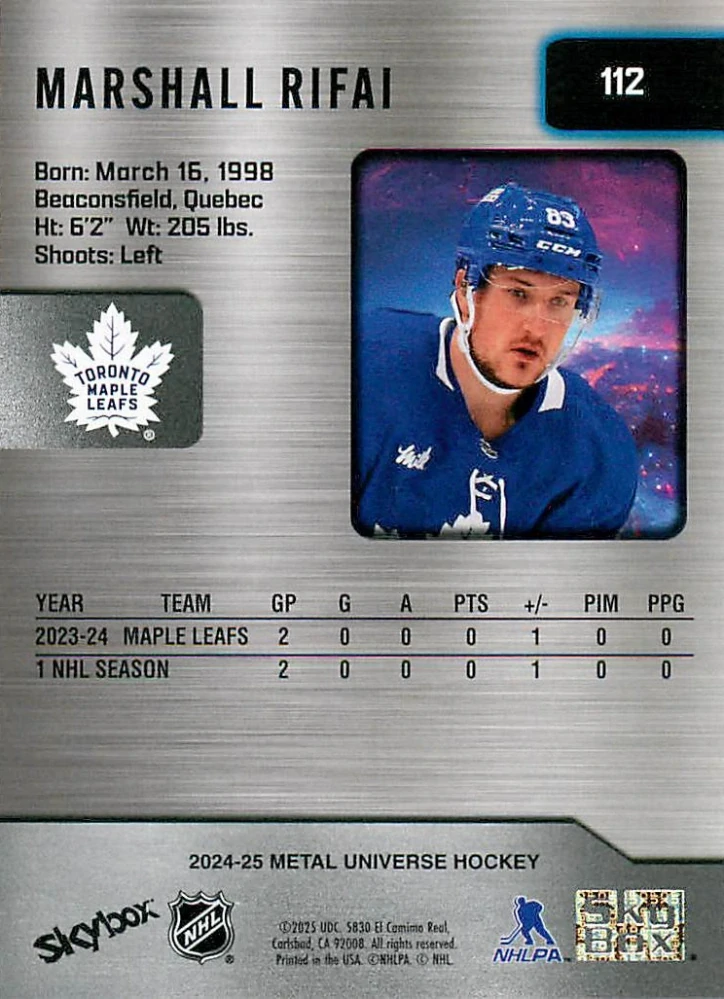 2024-25 UD Skybox Metal Universe - Marshall Rifai - Rookie #112