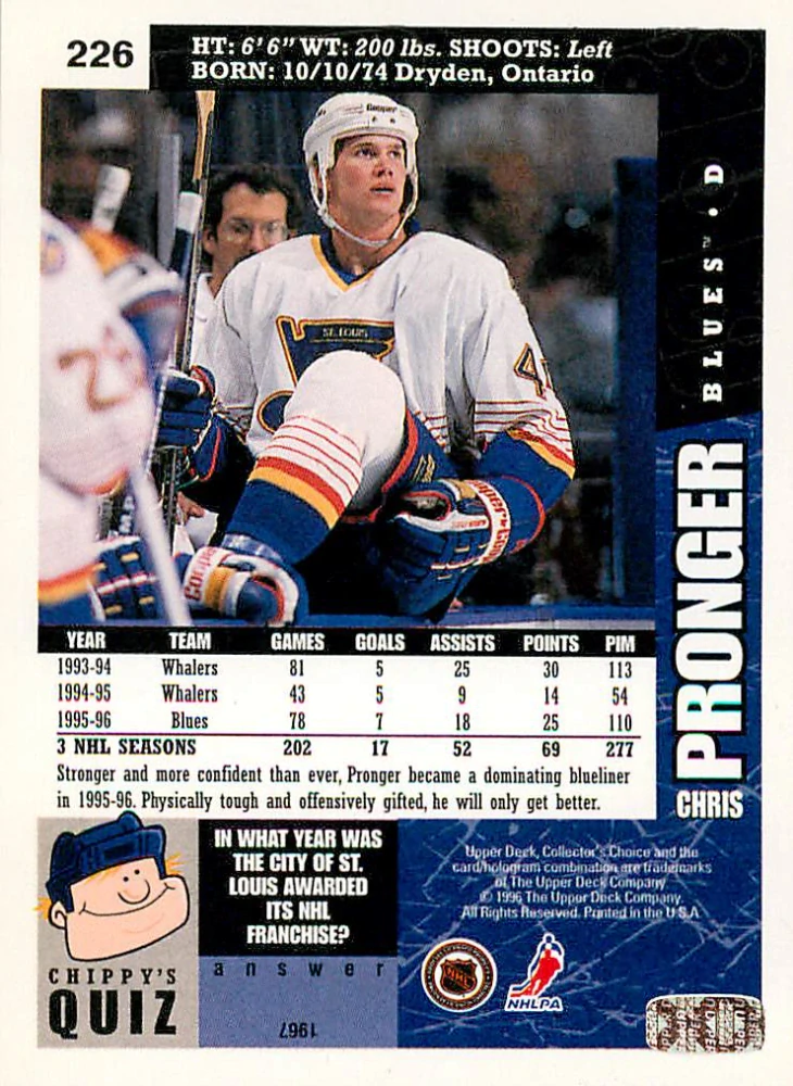 1996-97 UD Collectors Choice - Chris Pronger #226