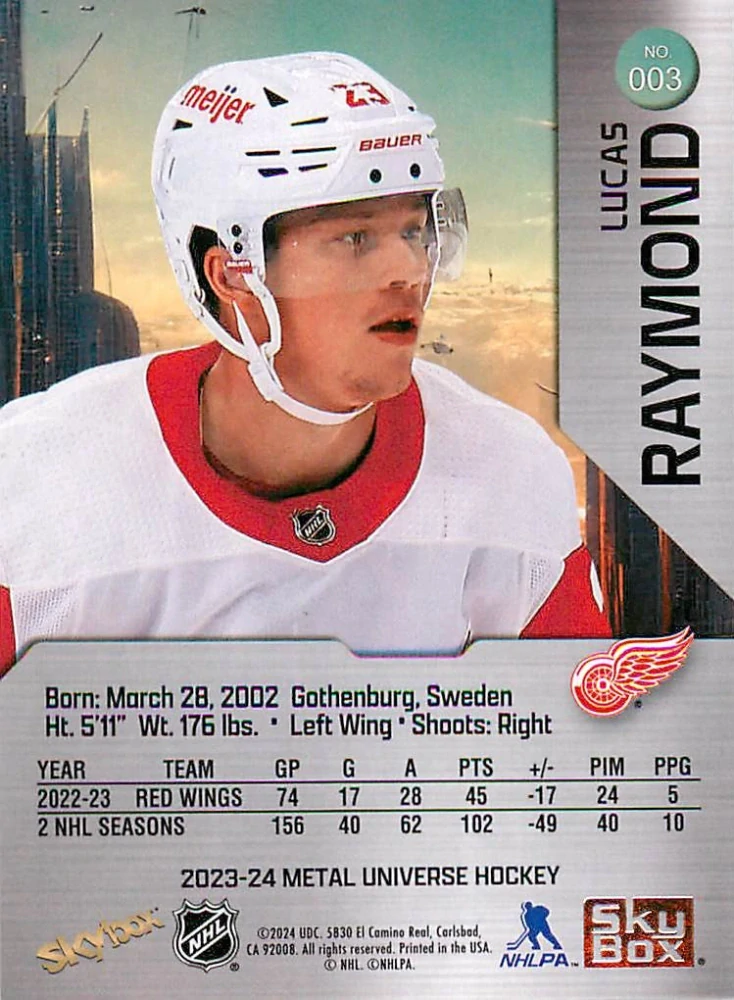 2023-24 UD Skybox Metal Universe - Lucas Raymond #003