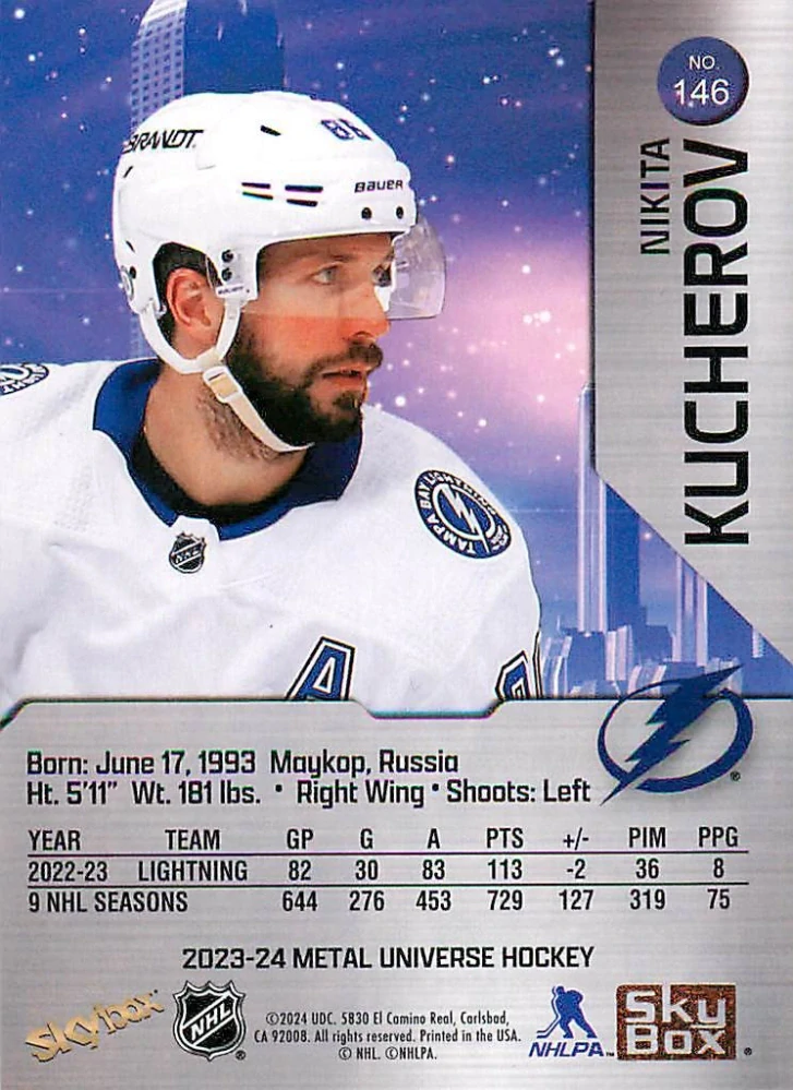 2023-24 UD Skybox Metal Universe - Nikita Kucherov #146