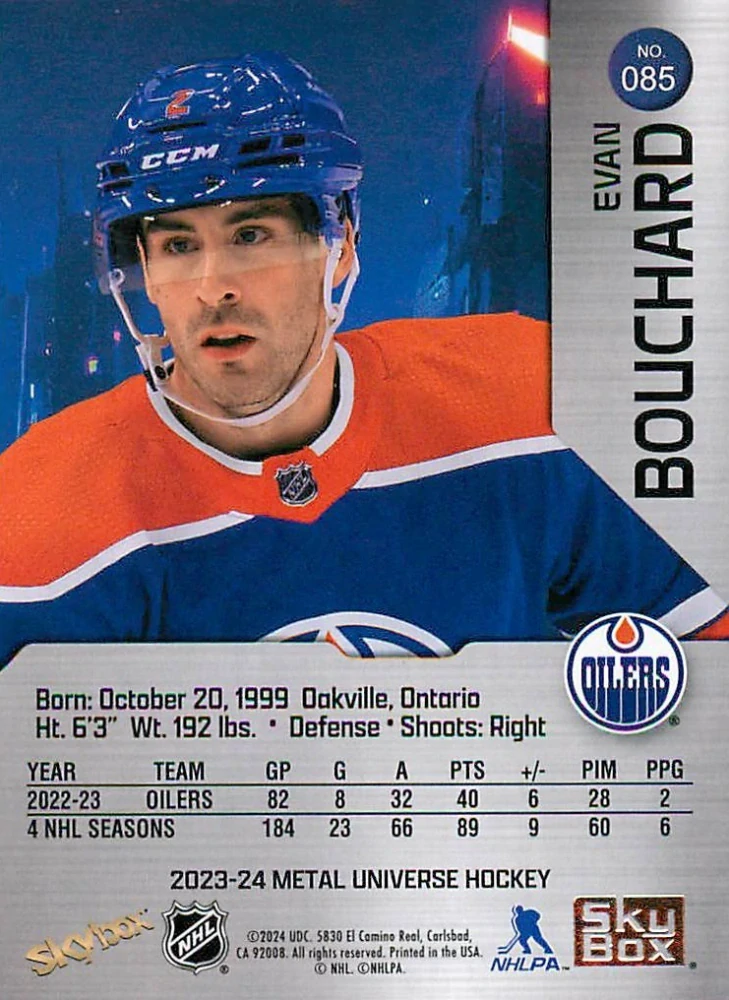 2023-24 UD Skybox Metal Universe - Evan Bouchard #085