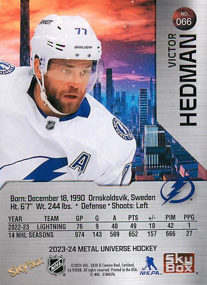 2023-24 UD Skybox Metal Universe - Victor Hedman #066