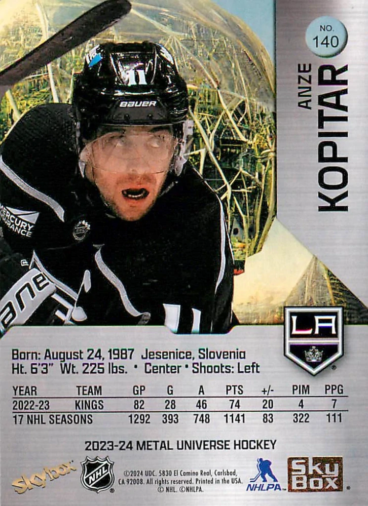 2023-24 UD Skybox Metal Universe - Anze Kopitar #140