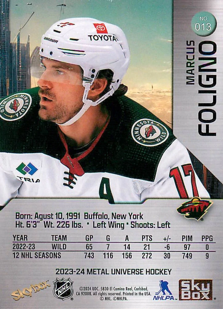 2023-24 UD Skybox Metal Universe - Marcus Foligno #013