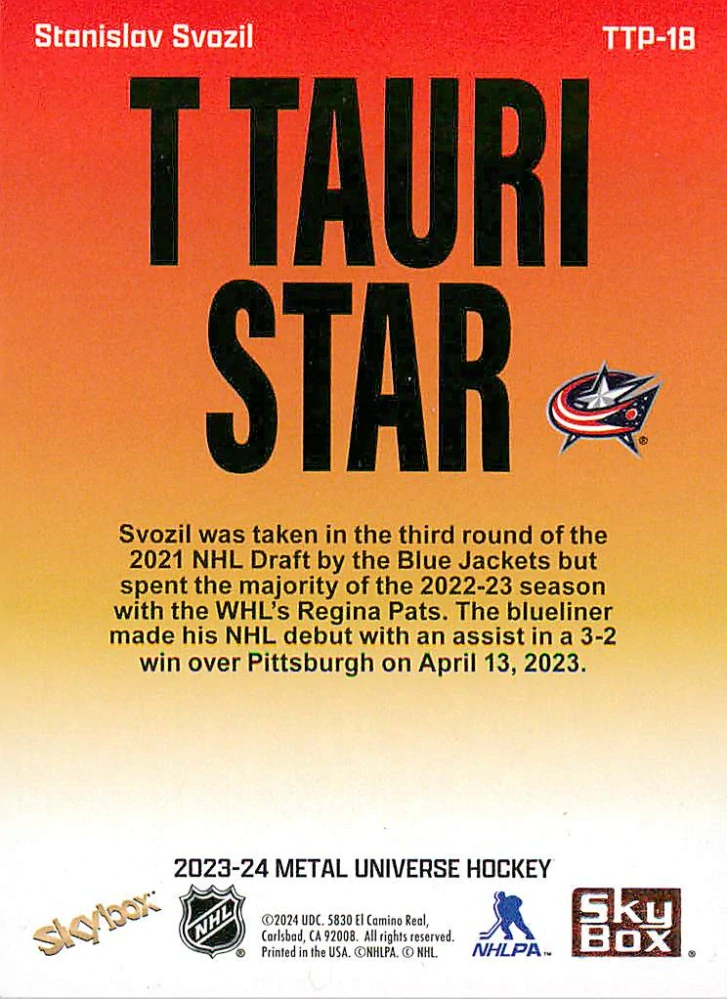 2023-24 UD Skybox Metal Universe - Stanislav Svozil - T Tauri Star #TTP-18