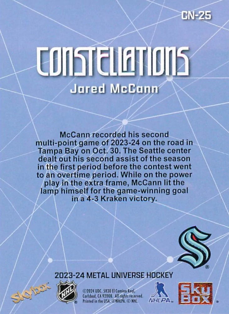 2023-24 UD Skybox Metal Universe - Jared McCann - Constellations #CN-25