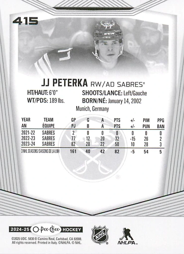 2024-25 UD O-Pee-Chee - JJ Peterka #415