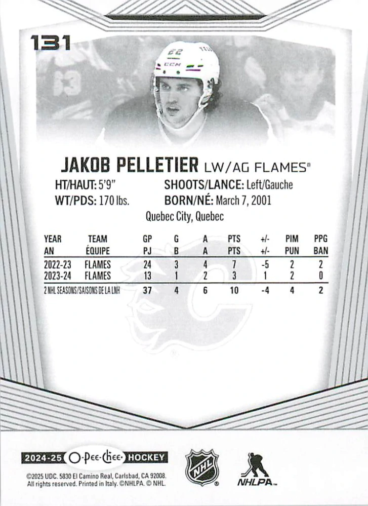 2024-25 UD O-Pee-Chee - Jakob Pelletier #131