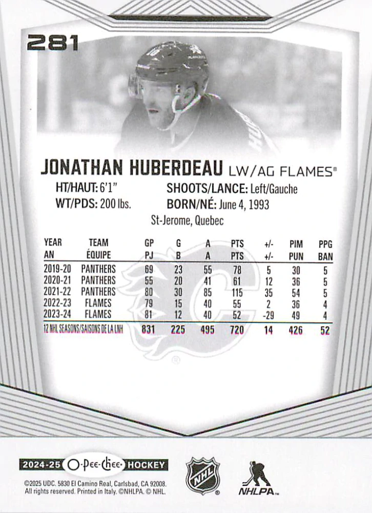 2024-25 UD O-Pee-Chee - Jonathan Huberdeau #281