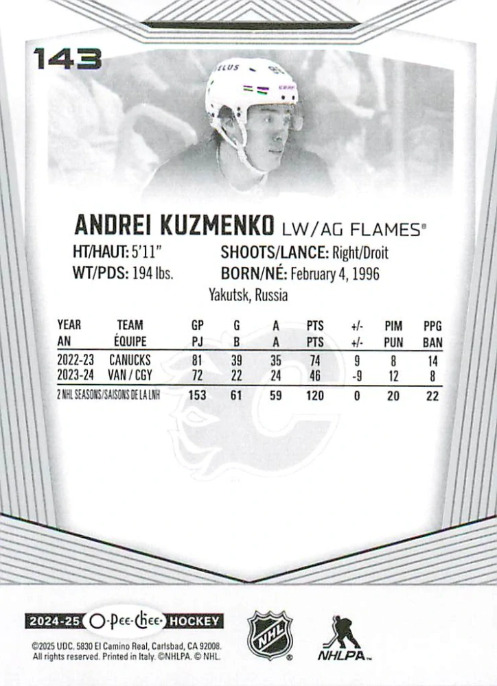 2024-25 UD O-Pee-Chee - Andrei Kuzmenko #143