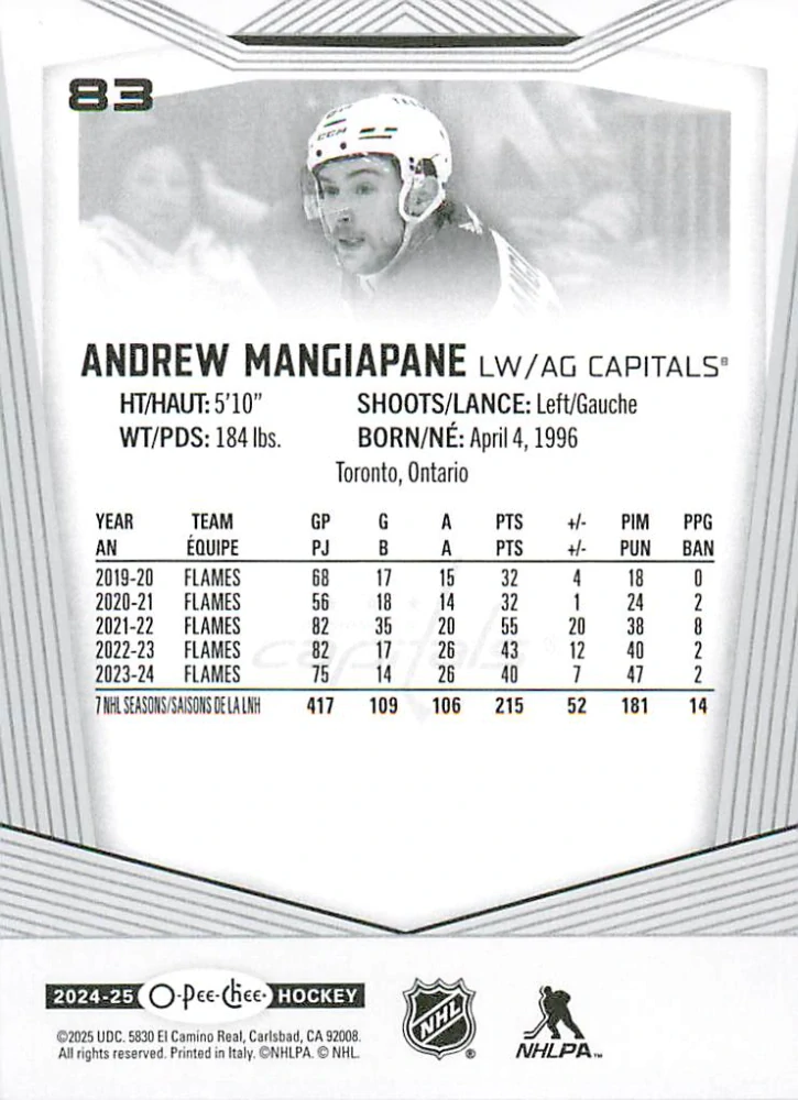 2024-25 UD O-Pee-Chee - Andrew Mangiapane #83