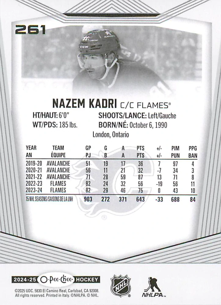 2024-25 UD O-Pee-Chee - Nazem Kadri #261