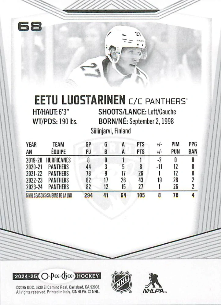 2024-25 UD O-Pee-Chee - Eetu Luostarinen #68