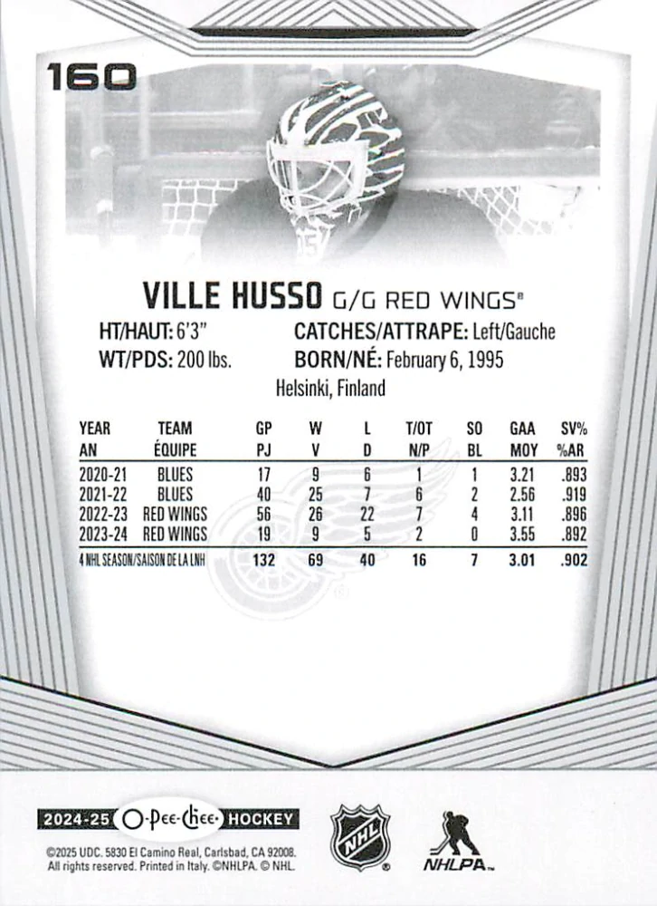 2024-25 UD O-Pee-Chee - Ville Husso #160