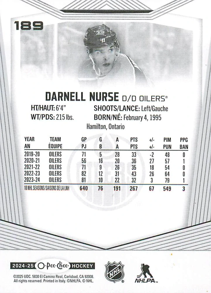 2024-25 UD O-Pee-Chee - Darnell Nurse #189